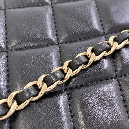CHANEL Chain pouch icon Matelasse GoldHardware Shoulder Bag Lambskin Ladies [Used]