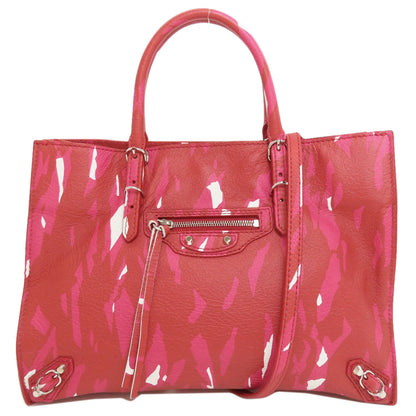 BALENCIAGA 410238 Paper 2WAY Handbag Calf Ladies [Used]