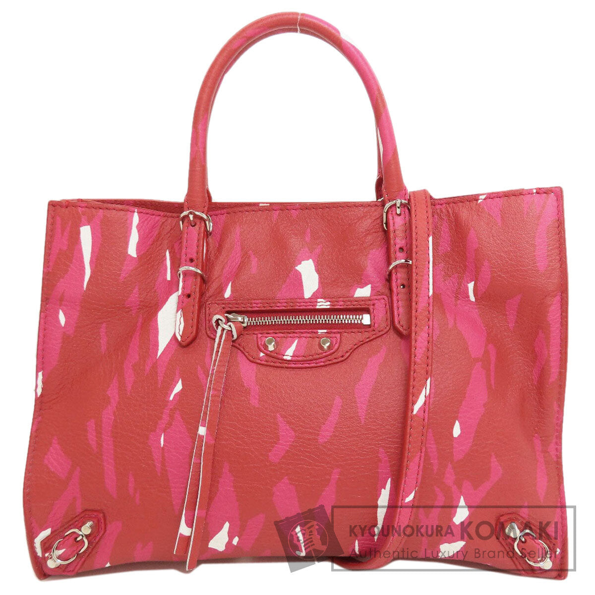 BALENCIAGA 410238 Paper 2WAY Handbag Calf Ladies [Used]