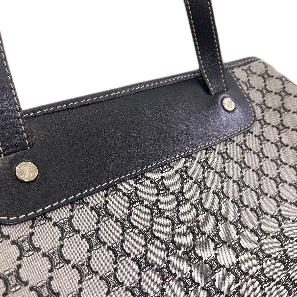 CELINE Macadam pattern Handbag Canvas LeatherLadies [Used]