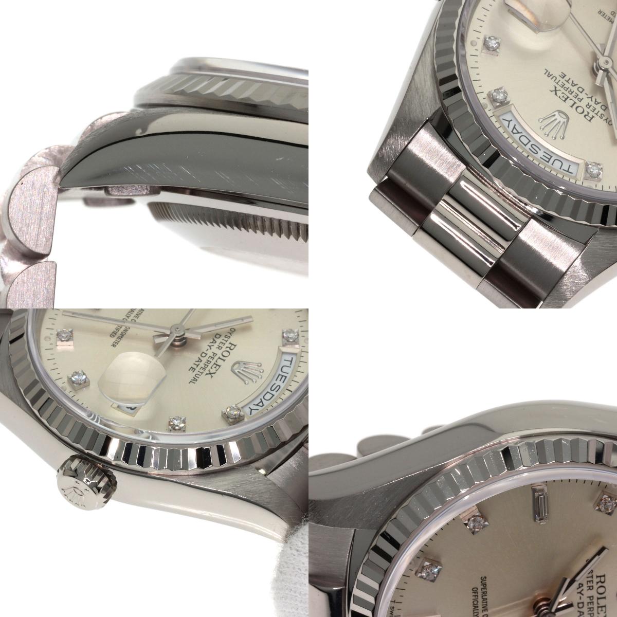 ROLEX Day Date 10P Diamond Watches 18239A K18 White Gold/K18 White Gold mens