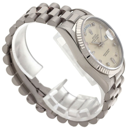 ROLEX Day Date 10P Diamond Watches 18239A K18 White Gold/K18 White Gold mens