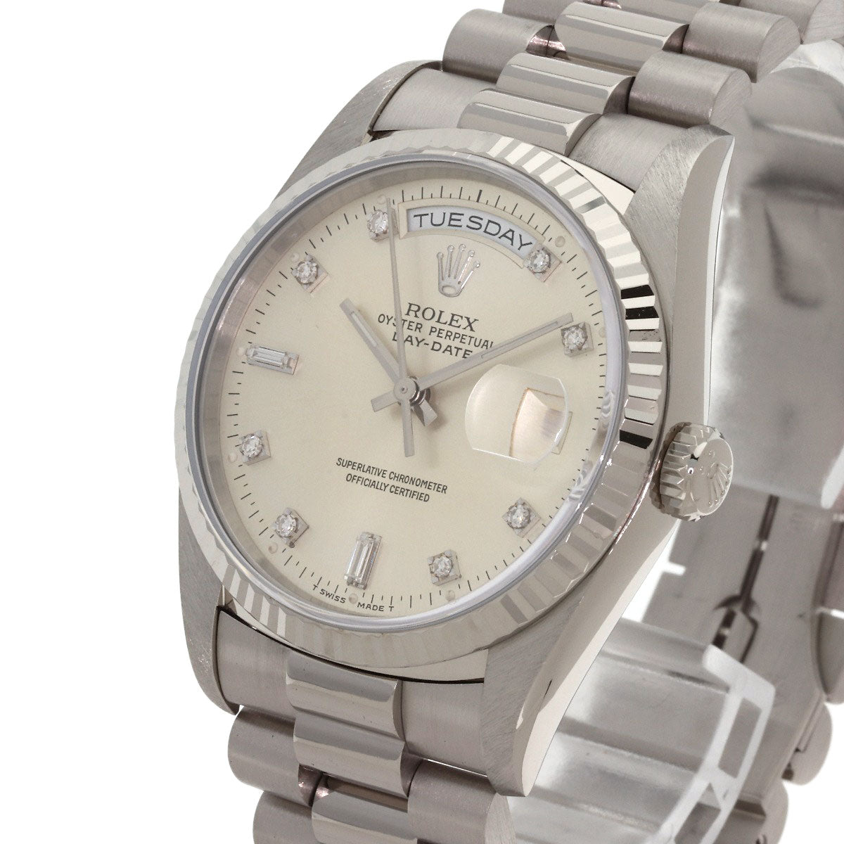 ROLEX Day Date 10P Diamond Watches 18239A K18 White Gold/K18 White Gold mens