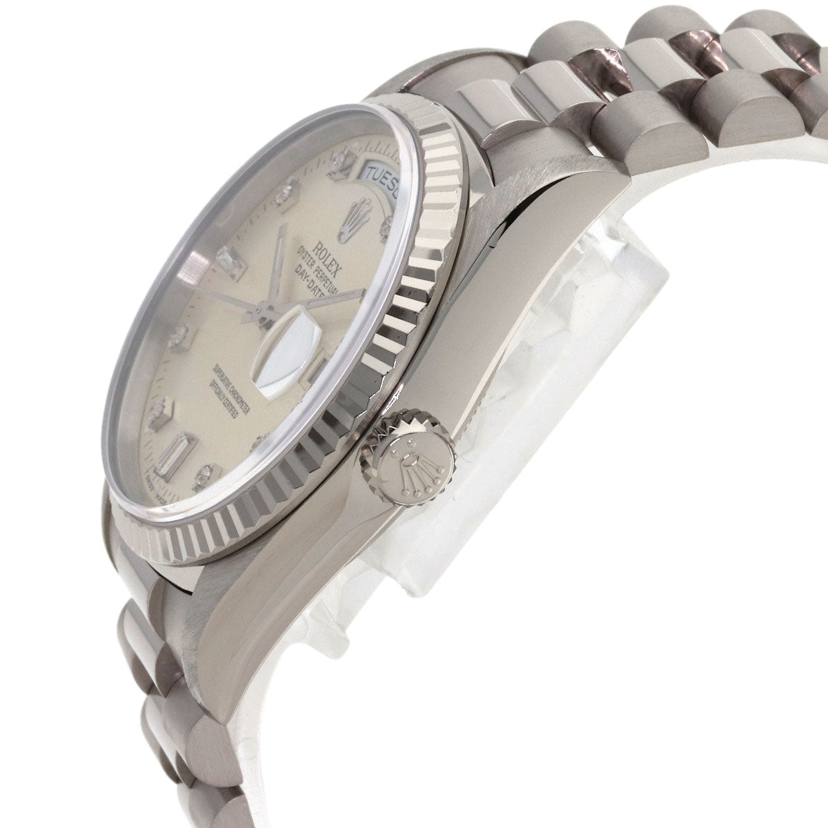 ROLEX Day Date 10P Diamond Watches 18239A K18 White Gold/K18 White Gold mens
