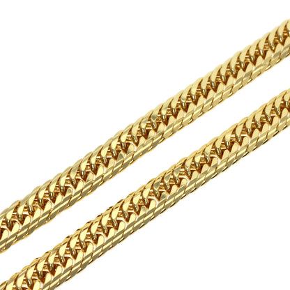 Curb chain, triple 16-sided. Necklace K18 Yellow Gold 34.6g　mens