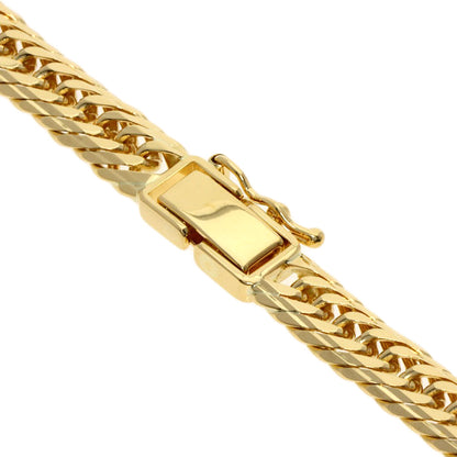Curb chain, triple 16-sided. Necklace K18 Yellow Gold 34.6g　mens