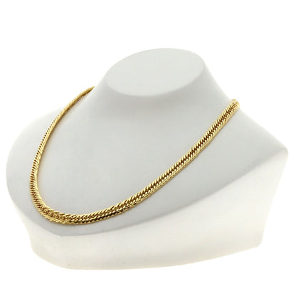 Curb chain, triple 16-sided. Necklace K18 Yellow Gold 34.6g　mens