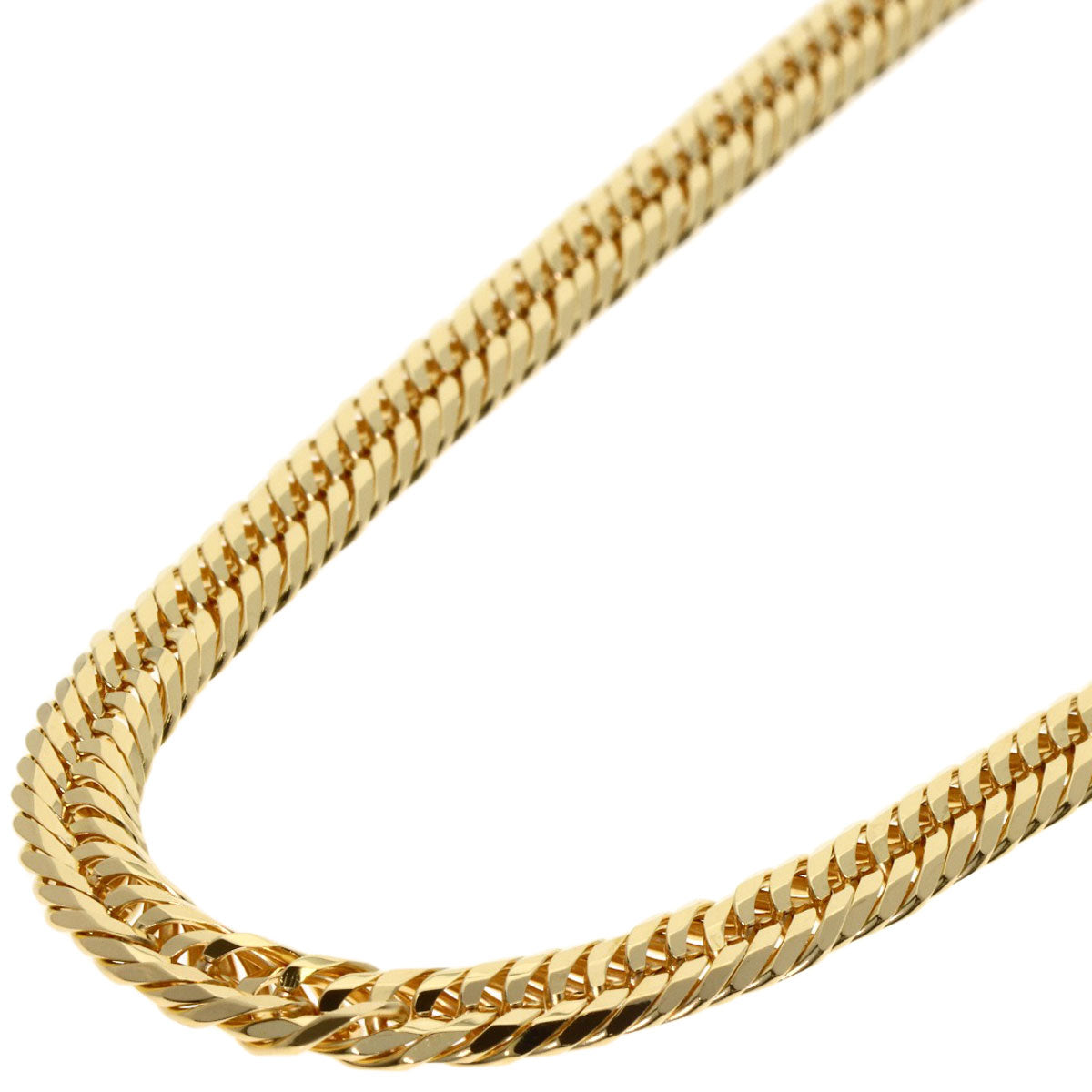 Curb chain Kihei triple 12 sides Necklace K18 Yellow Gold 30.2g　mens