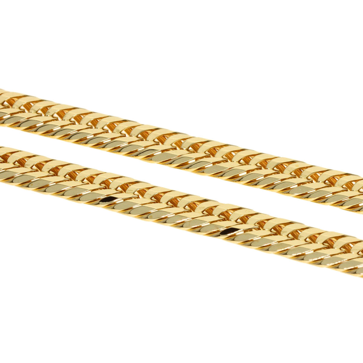 Curb chain Kihei triple 12 sides Necklace K18 Yellow Gold 30.2g　mens