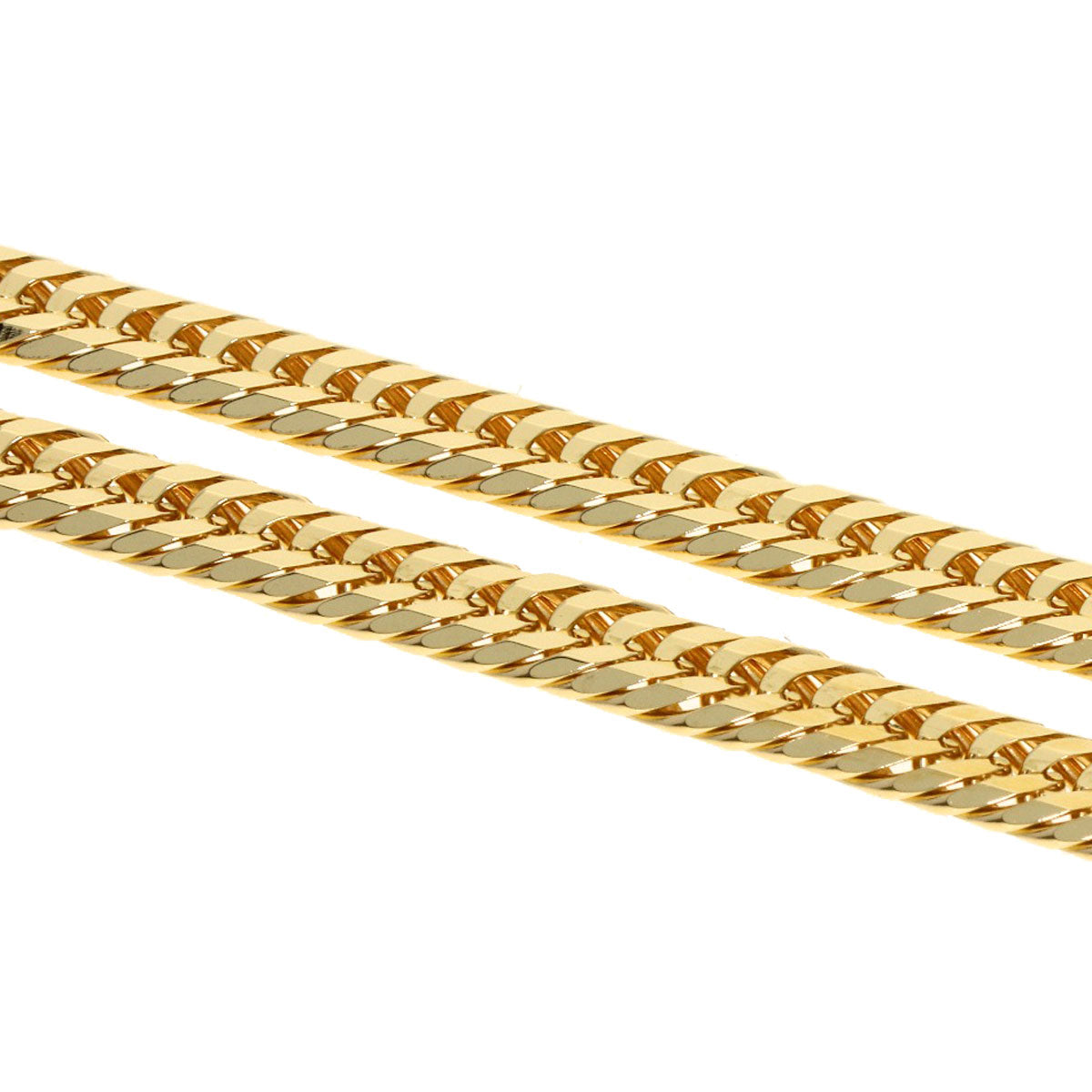 Curb chain Kihei triple 12 sides Necklace K18 Yellow Gold 30.4g　mens