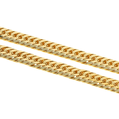 Curb chain Kihei triple 12 sides Necklace K18 Yellow Gold 30.4g　mens