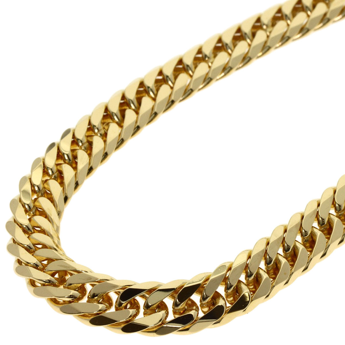 Curb chain Kihei W6 side Necklace K18 Yellow Gold 100g　mens