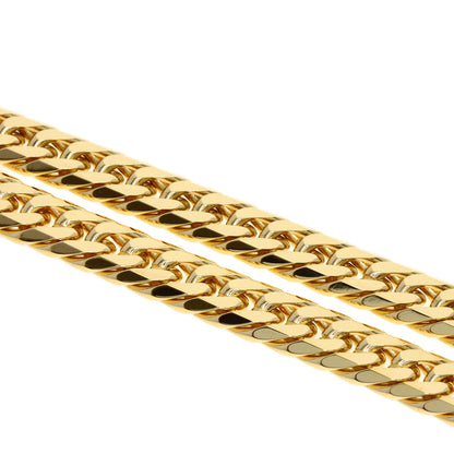 Curb chain Kihei W6 side Necklace K18 Yellow Gold 100g　mens