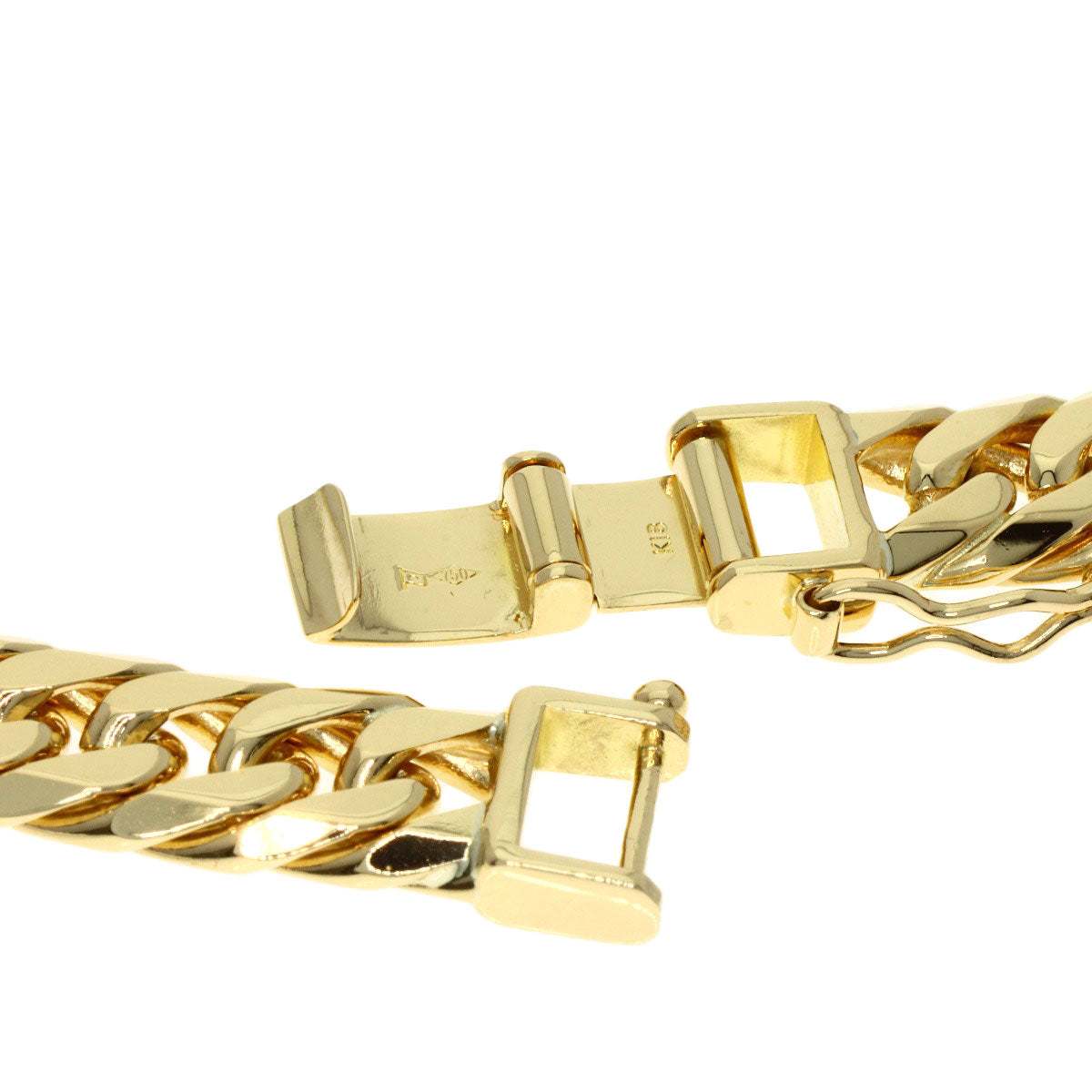 Curb chain Kihei W6 side Necklace K18 Yellow Gold 100g　mens