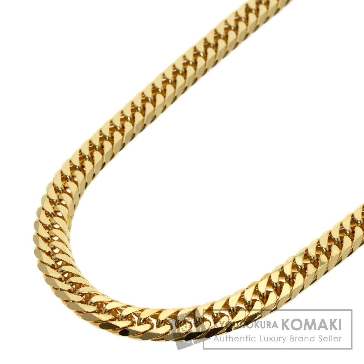 Curb chain Kihei W6 side Necklace K18 Yellow Gold 50.4g　mens