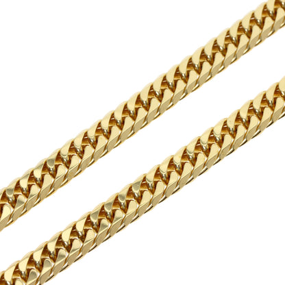 Curb chain Kihei W6 side Necklace K18 Yellow Gold 50.4g　mens