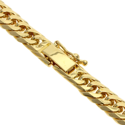 Curb chain Kihei W6 side Necklace K18 Yellow Gold 50.4g　mens