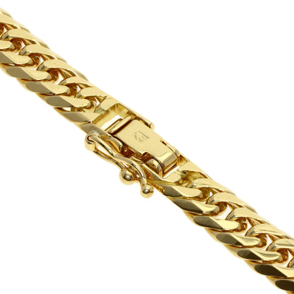 Curb chain Kihei W6 side Necklace K18 Yellow Gold 50.4g　mens