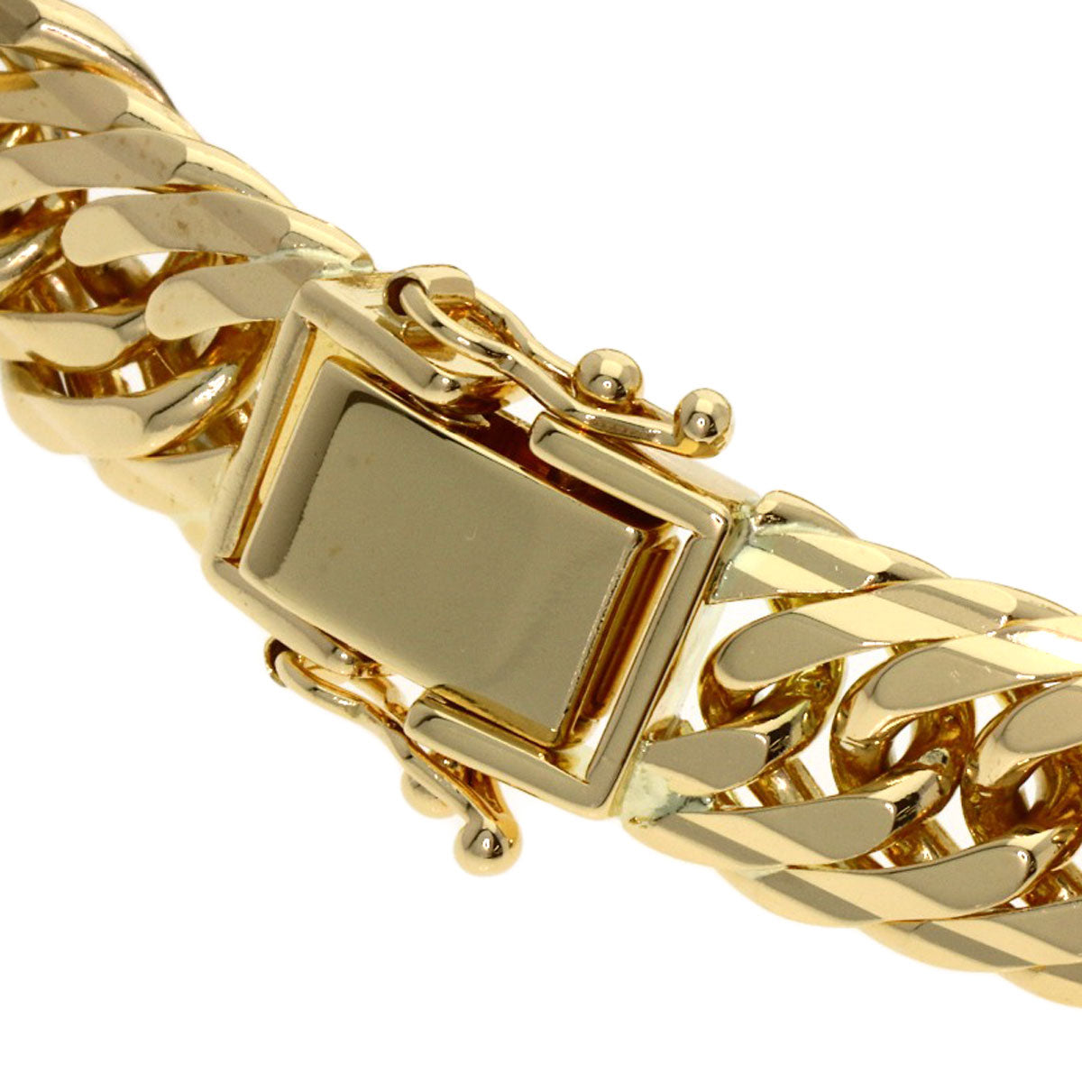 Curb chain, triple 16-sided. Bracelet K18 Yellow Gold 42.1g　mens