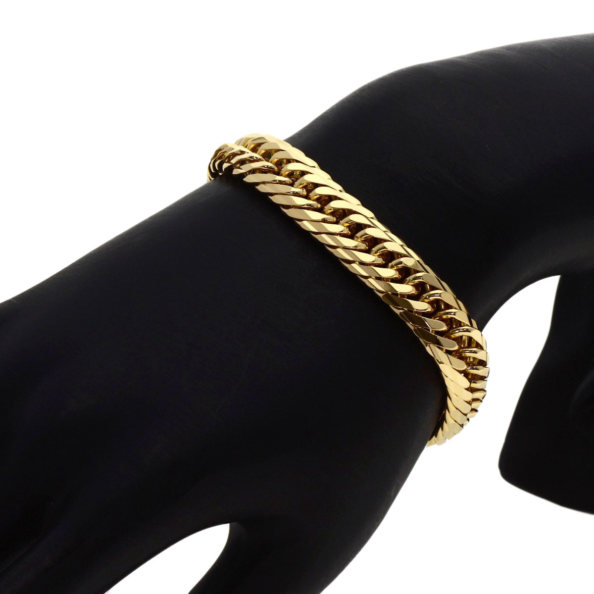 Curb chain, triple 16-sided. Bracelet K18 Yellow Gold 42.1g　mens