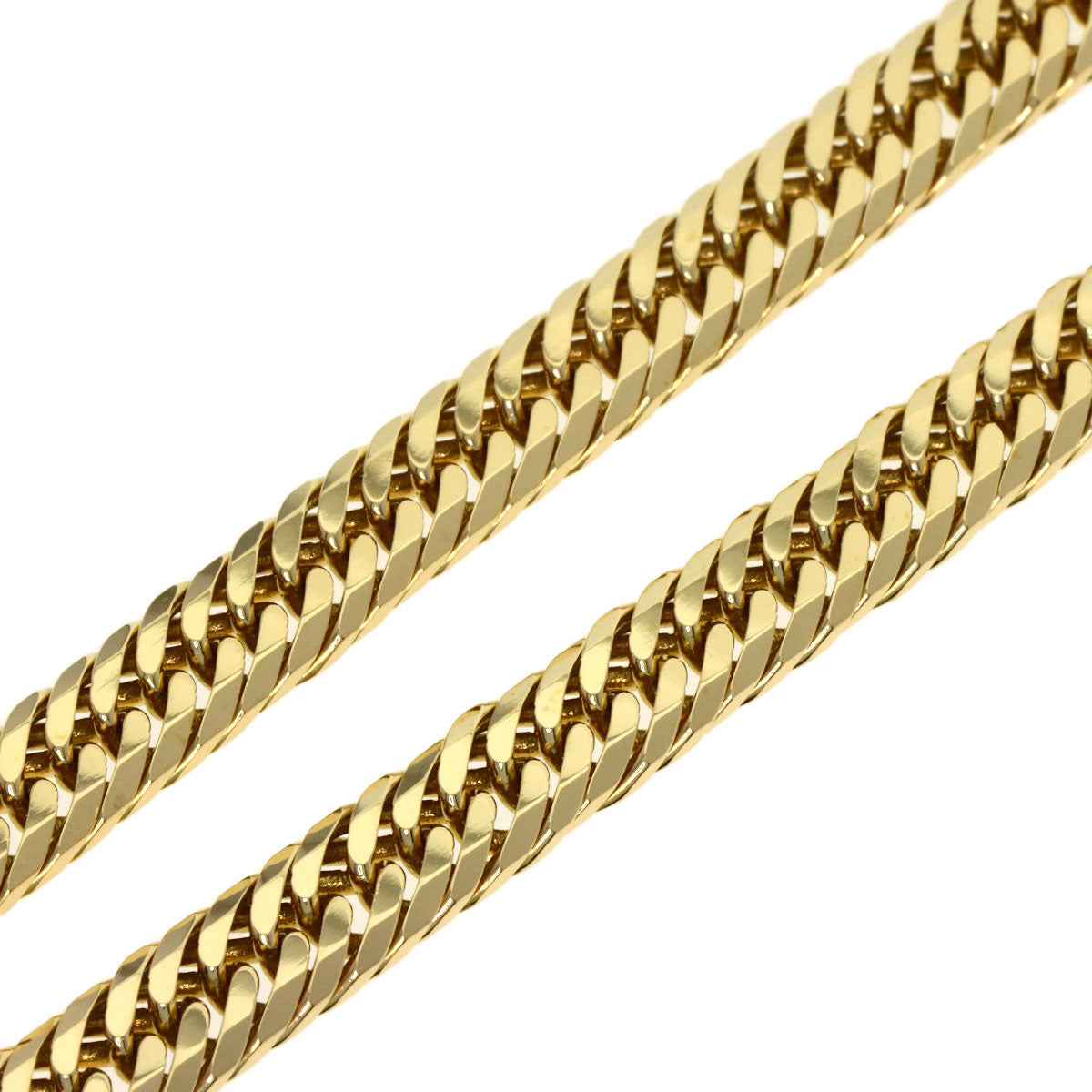 Curb chain, triple 8-sided. Necklace K18 Yellow Gold 49.3g　unisex