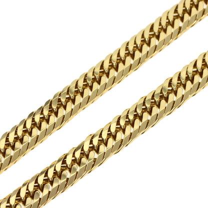 Curb chain, triple 8-sided. Necklace K18 Yellow Gold 49.3g　unisex