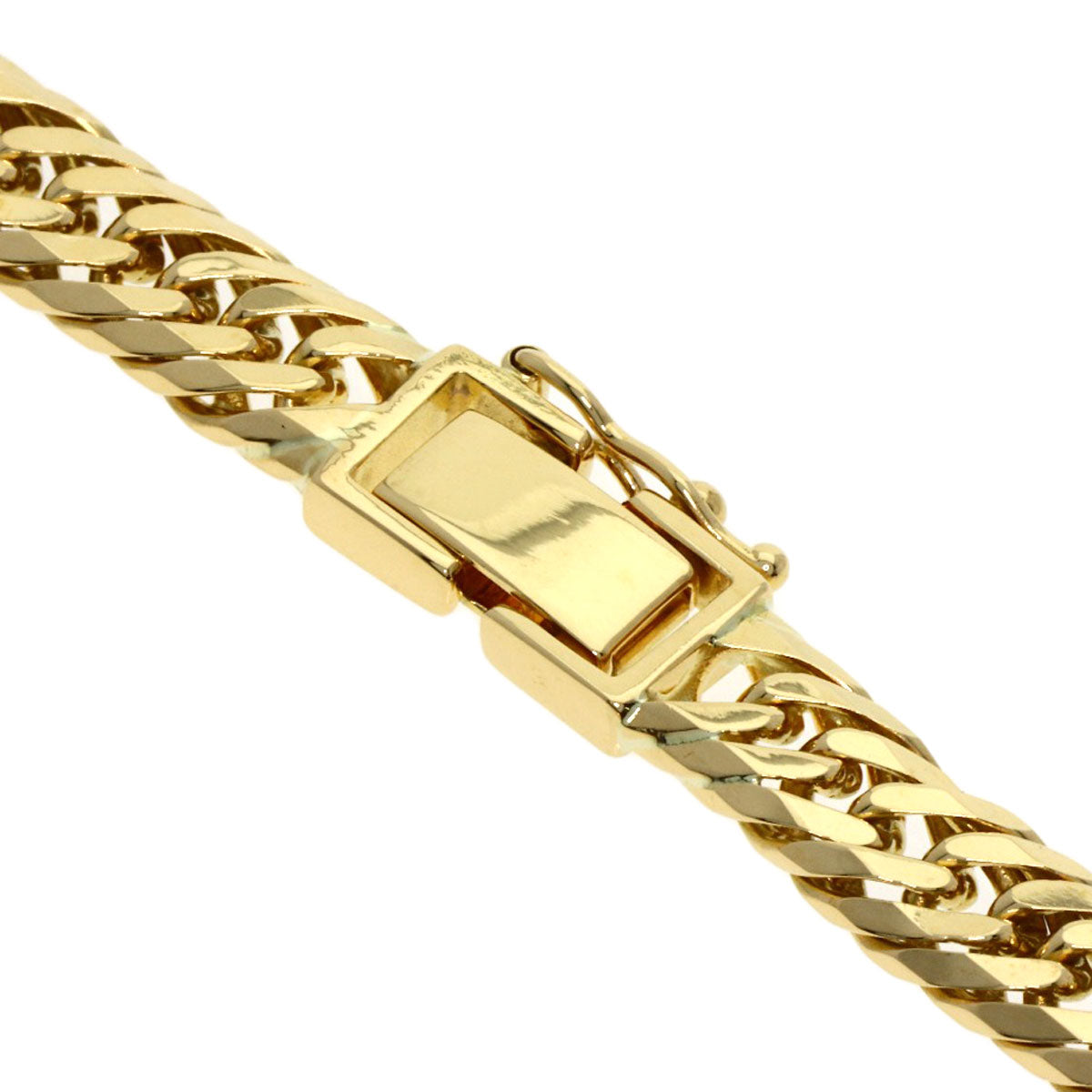 Curb chain, triple 8-sided. Necklace K18 Yellow Gold 49.3g　unisex