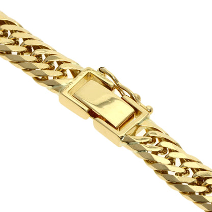 Curb chain, triple 8-sided. Necklace K18 Yellow Gold 49.3g　unisex