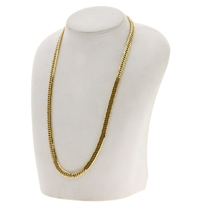 Curb chain, triple 8-sided. Necklace K18 Yellow Gold 49.3g　unisex
