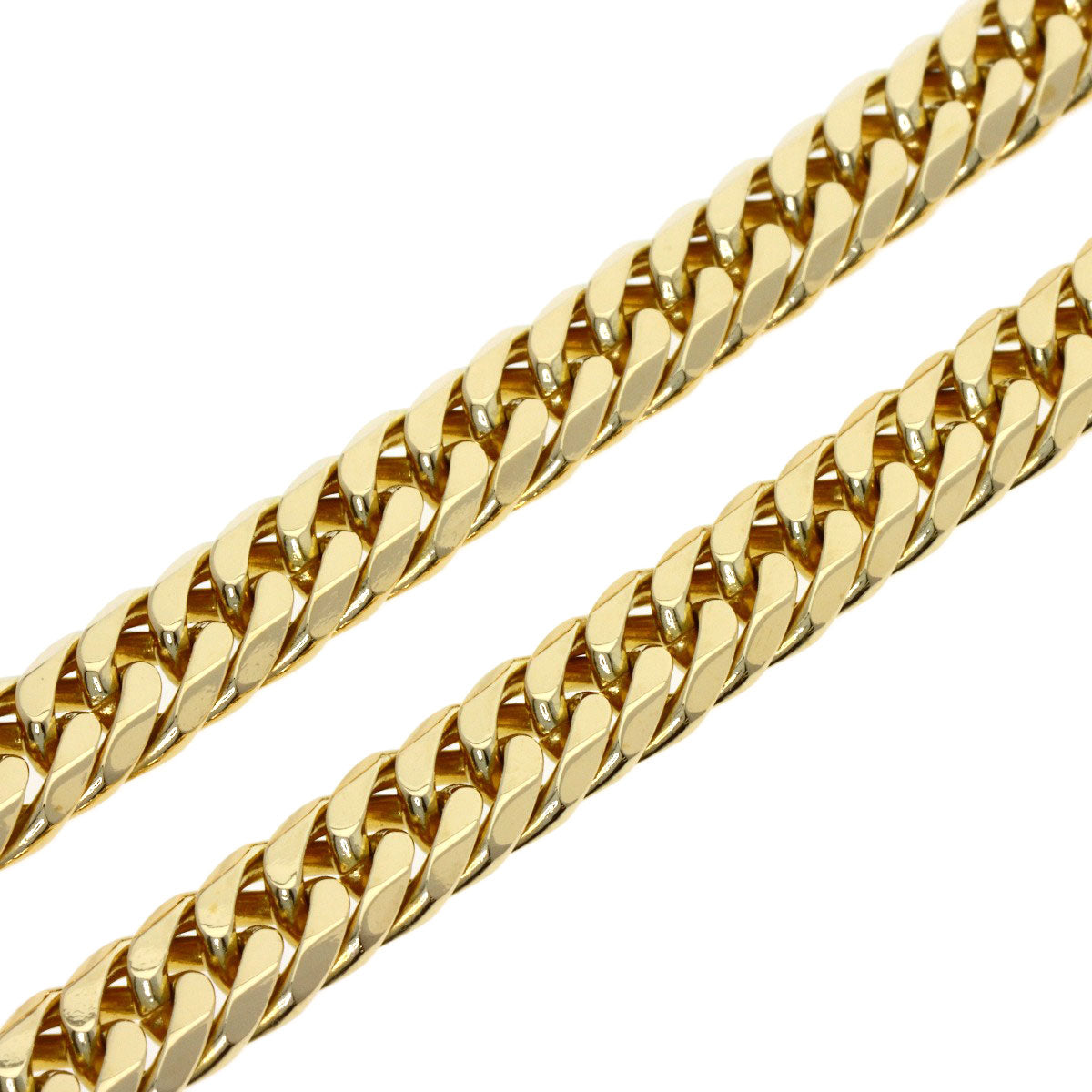Curb chain Kihei W6 side Necklace K18 Yellow Gold 99.2g　mens