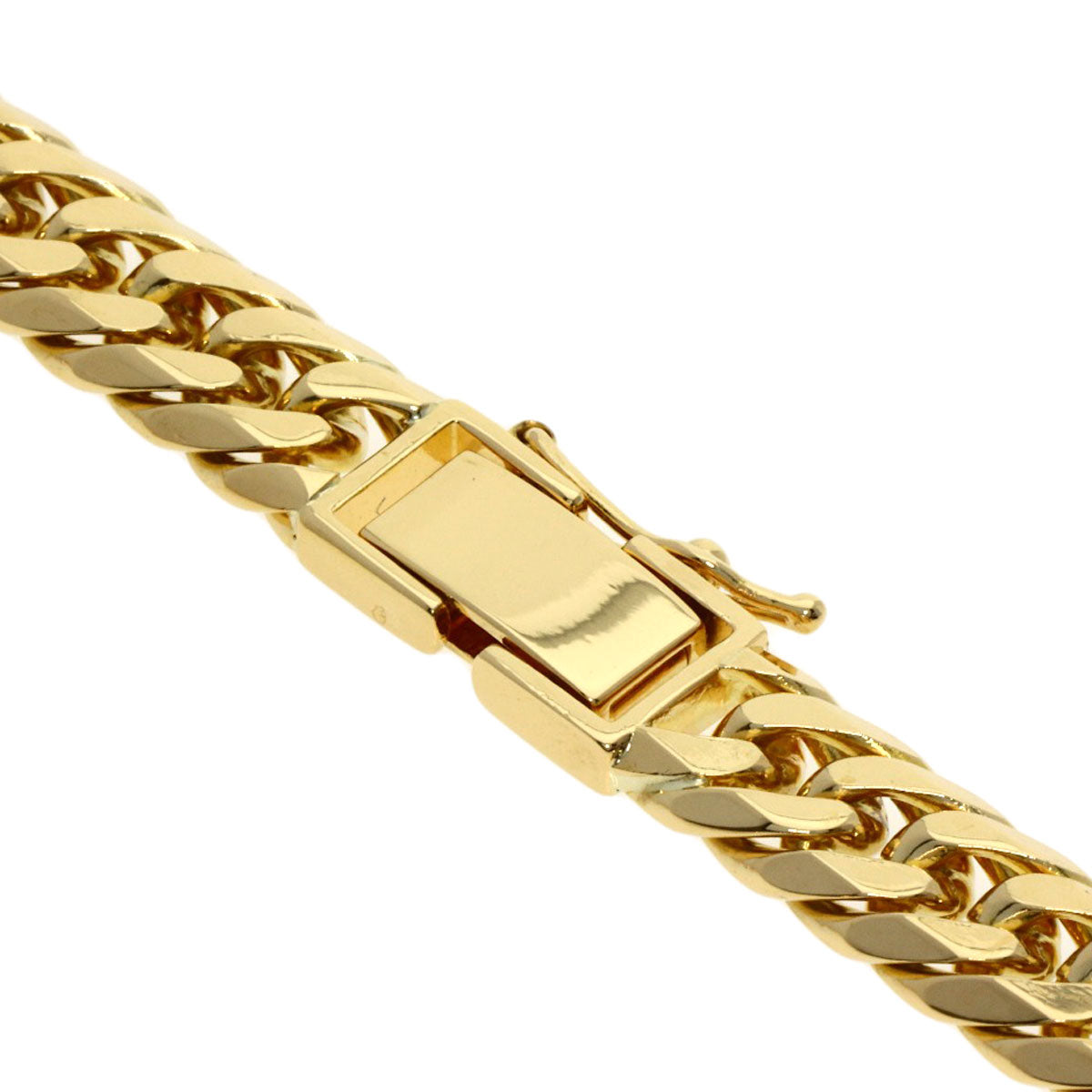 Curb chain Kihei W6 side Necklace K18 Yellow Gold 99.2g　mens