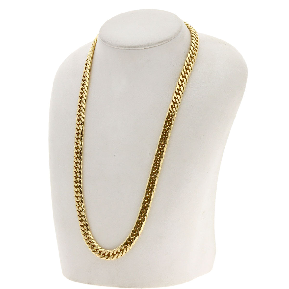 Curb chain Kihei W6 side Necklace K18 Yellow Gold 99.2g　mens