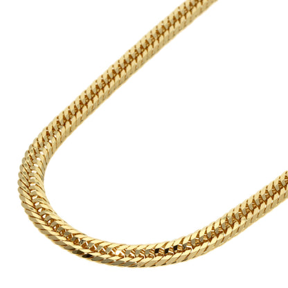 Curb chain Kihei triple 12 sides Necklace K18 Yellow Gold 30.4g　mens