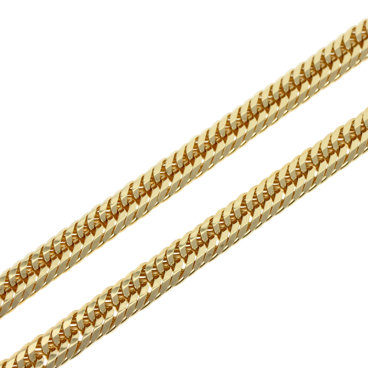 Curb chain Kihei triple 12 sides Necklace K18 Yellow Gold 30.4g　mens