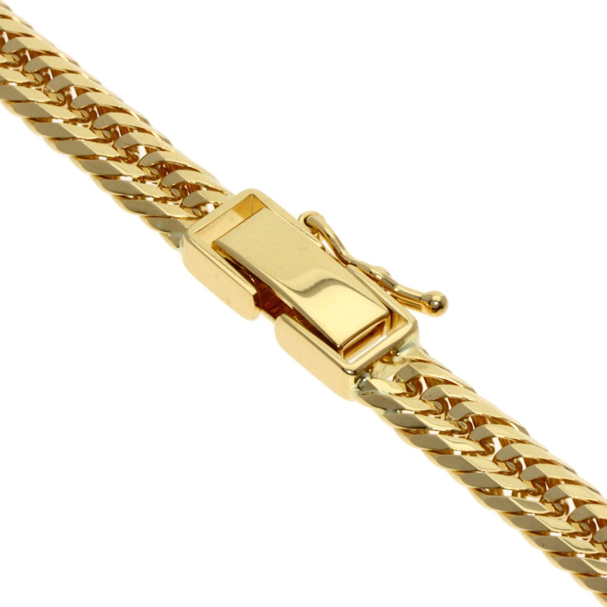 Curb chain Kihei triple 12 sides Necklace K18 Yellow Gold 30.4g　mens
