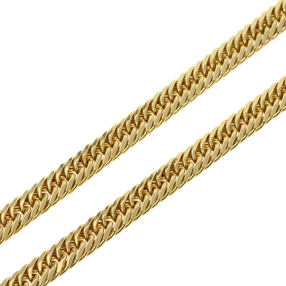Curb chain, triple 8-sided. Necklace K18 Yellow Gold 29.8g　mens