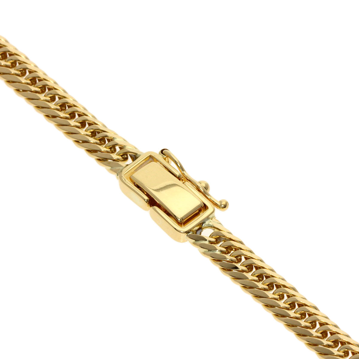 Curb chain, triple 8-sided. Necklace K18 Yellow Gold 29.8g　mens