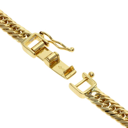 Curb chain, triple 8-sided. Necklace K18 Yellow Gold 29.8g　mens