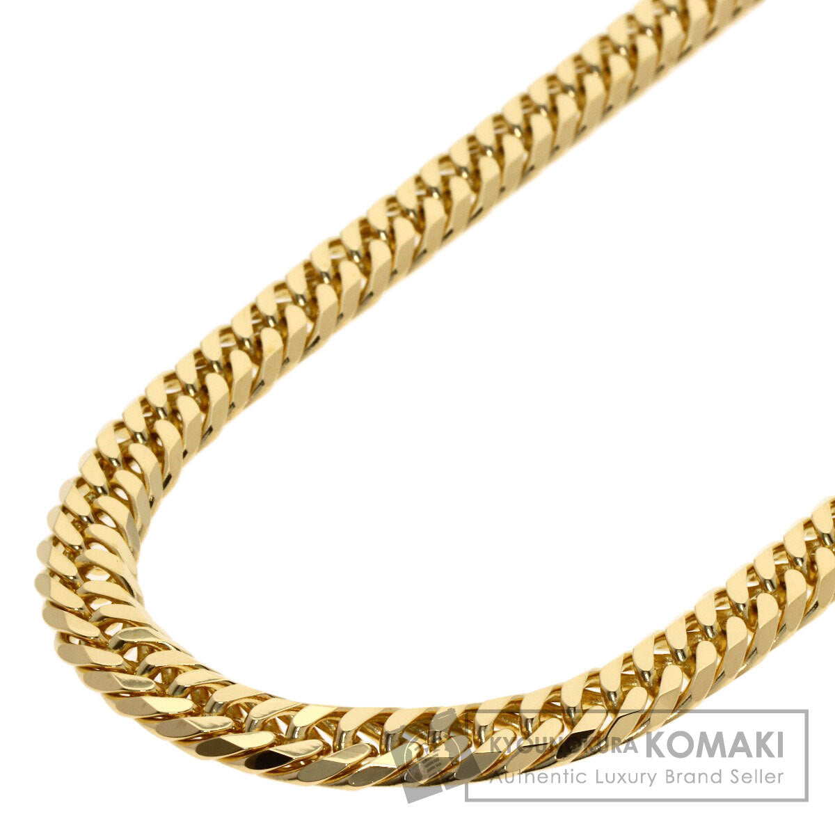 Curb chain Kihei W6 side Necklace K18 Yellow Gold 100.2g　mens