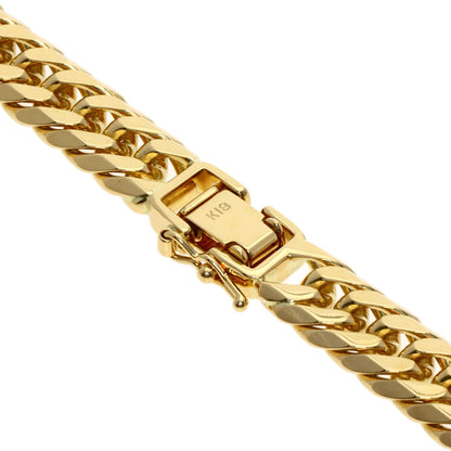 Curb chain Kihei W6 side Necklace K18 Yellow Gold 100.2g　mens