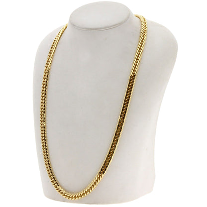 Curb chain Kihei W6 side Necklace K18 Yellow Gold 100.2g　mens