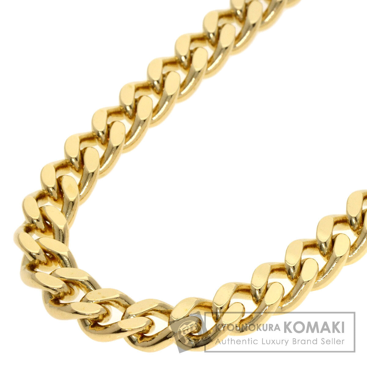 Curb chain Kihei 2 sides Necklace K18 Yellow Gold 100.4g　mens
