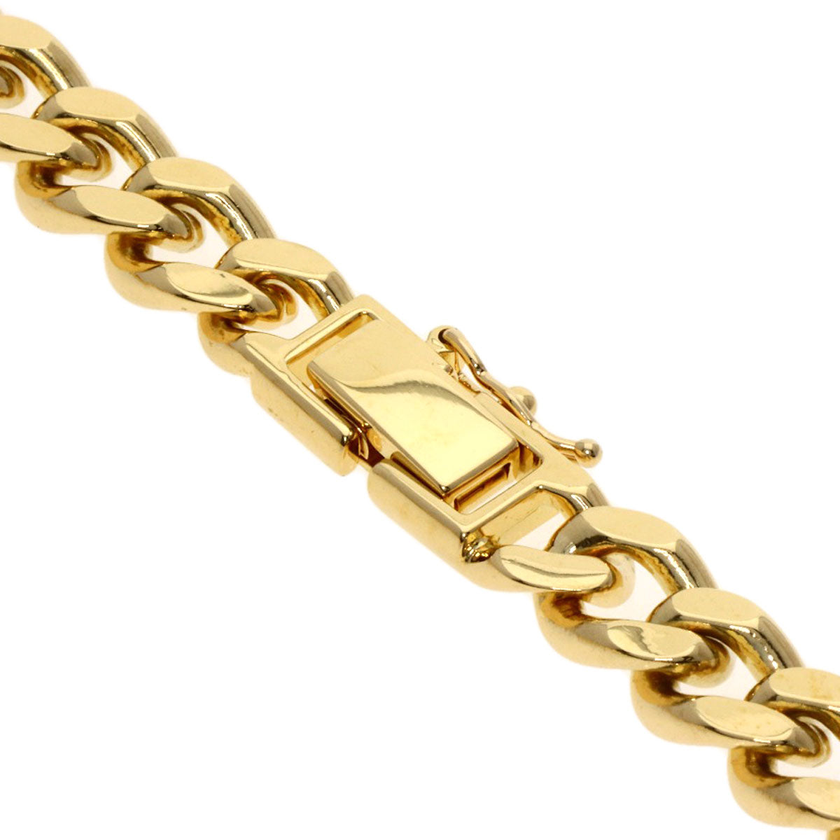 Curb chain Kihei 2 sides Necklace K18 Yellow Gold 100.4g　mens