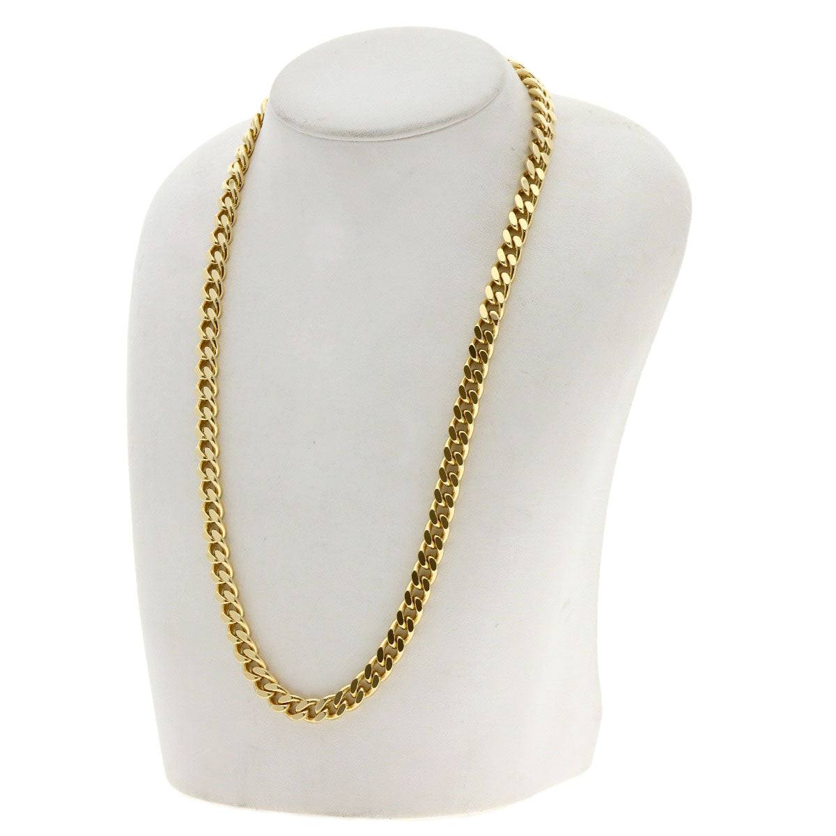 Curb chain Kihei 2 sides Necklace K18 Yellow Gold 100.4g　mens