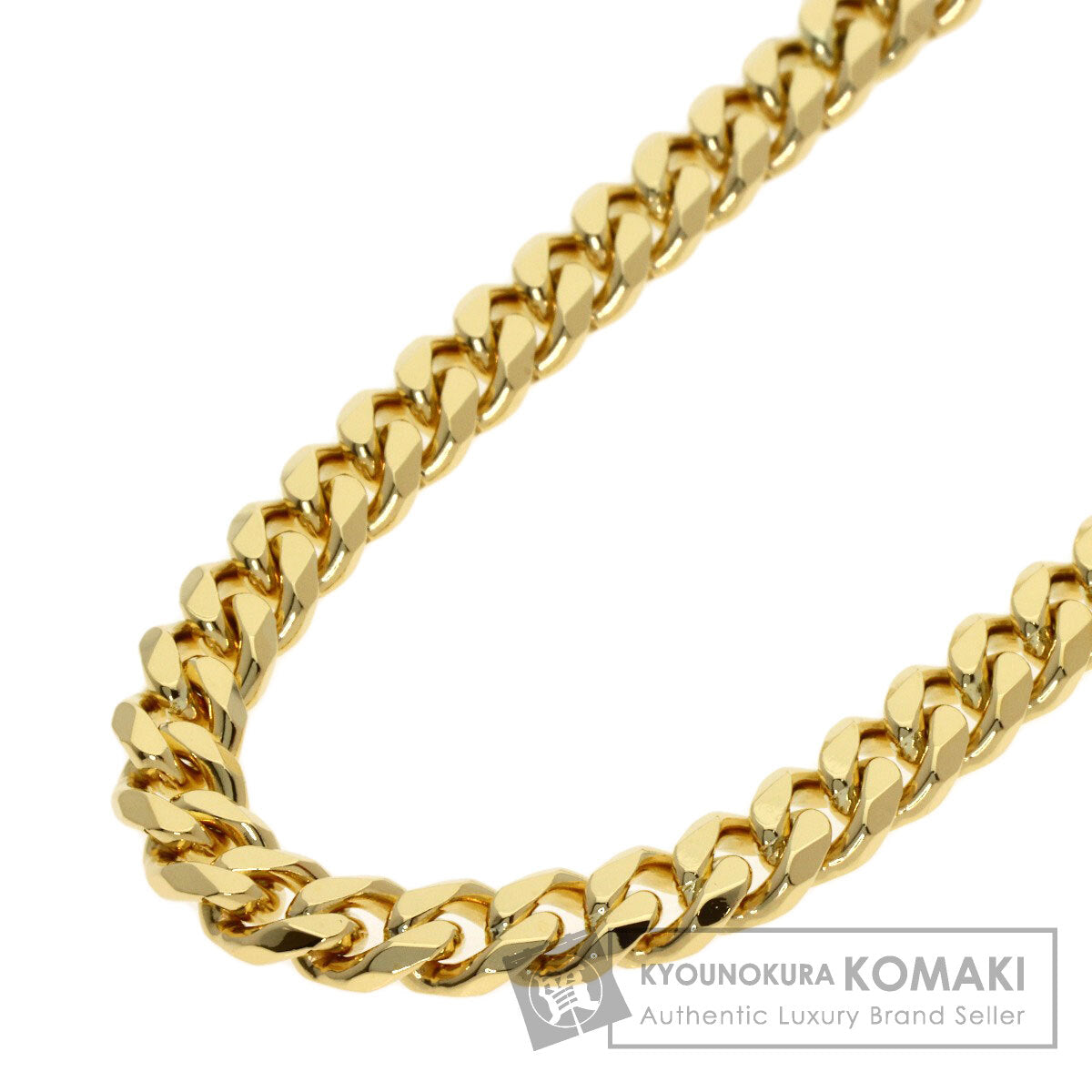 Curb chain Kihei 8 sides Necklace K18 Yellow Gold 72.3g　mens