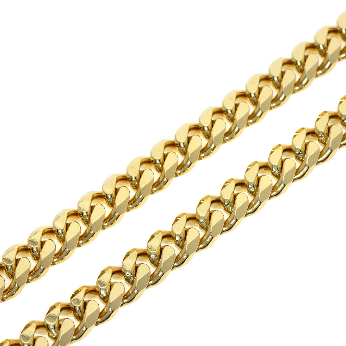 Curb chain Kihei 8 sides Necklace K18 Yellow Gold 72.3g　mens