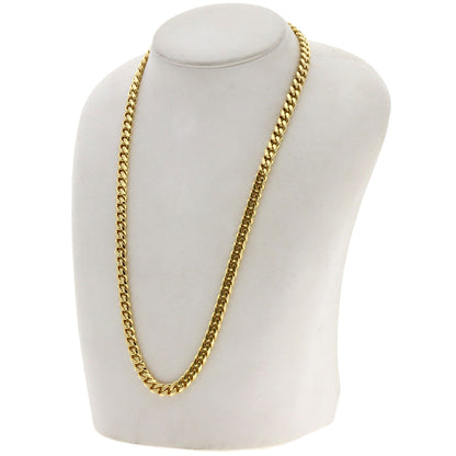 Curb chain Kihei 8 sides Necklace K18 Yellow Gold 72.3g　mens