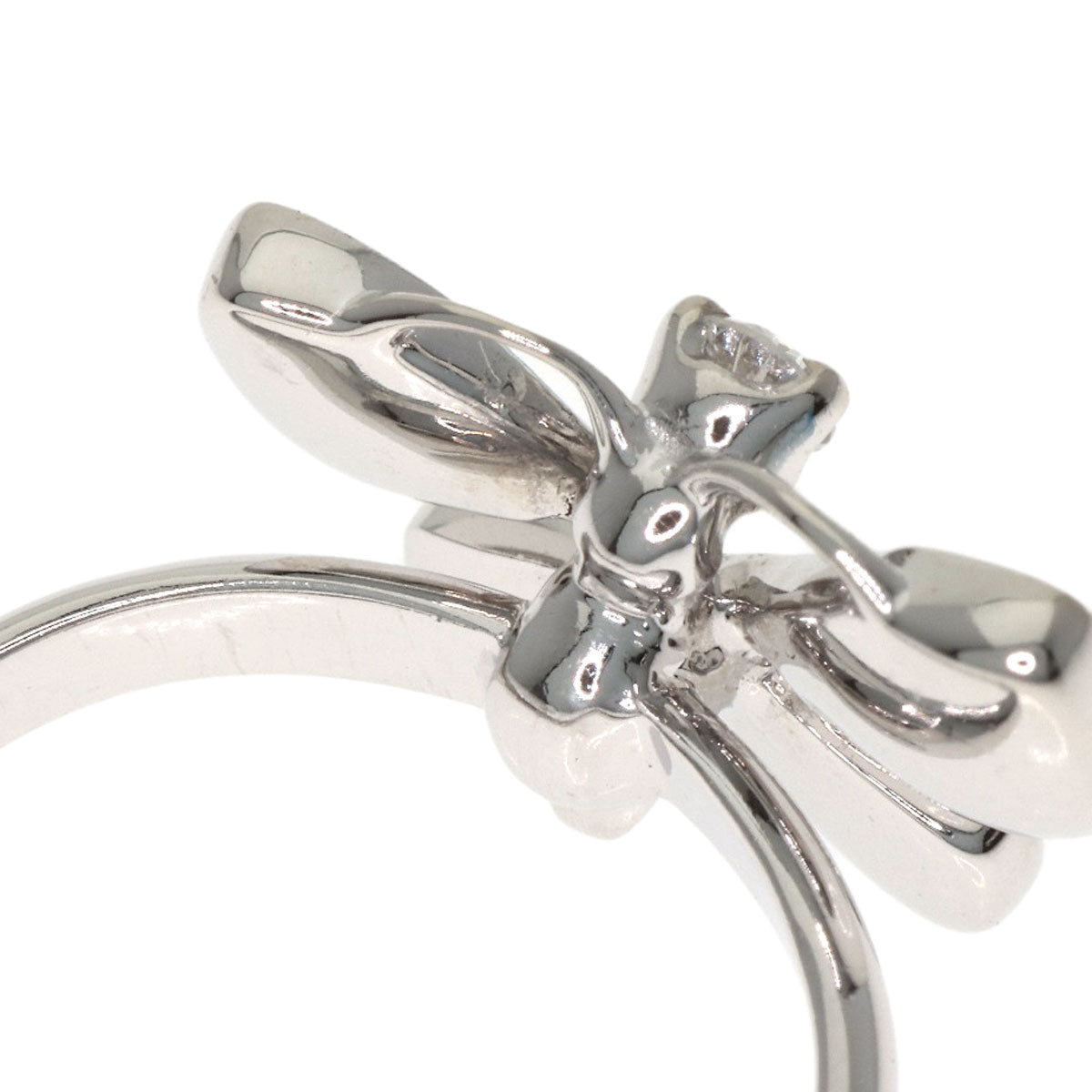 Dior Butterfly motif 1P diamond pinky ring Ring K18 White Gold Ladies [Used]