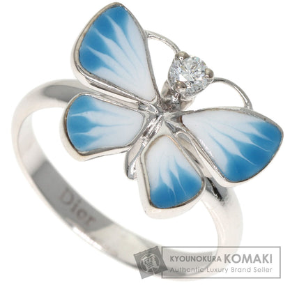 Dior Butterfly motif 1P diamond pinky ring Ring K18 White Gold Ladies [Used]
