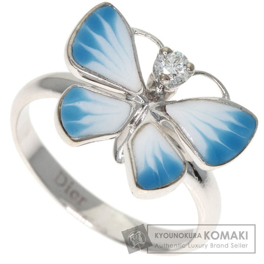 Dior Butterfly motif 1P diamond pinky ring Ring K18 White Gold Ladies [Used]